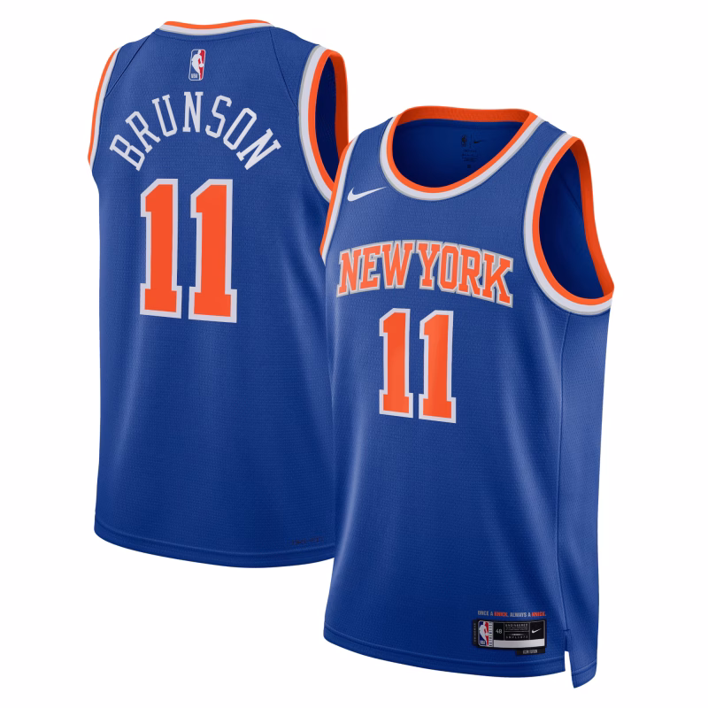 Jalen Brunson - New York Knicks Icon Edition Swingman Basketball Jersey for Men & Women -Nike - Blue