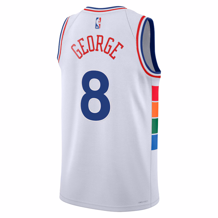 Paul George - Philadelphia 76ers City Edition 2024 Swingman Basketball Jersey for Men & Women - Nike - White - Image 2