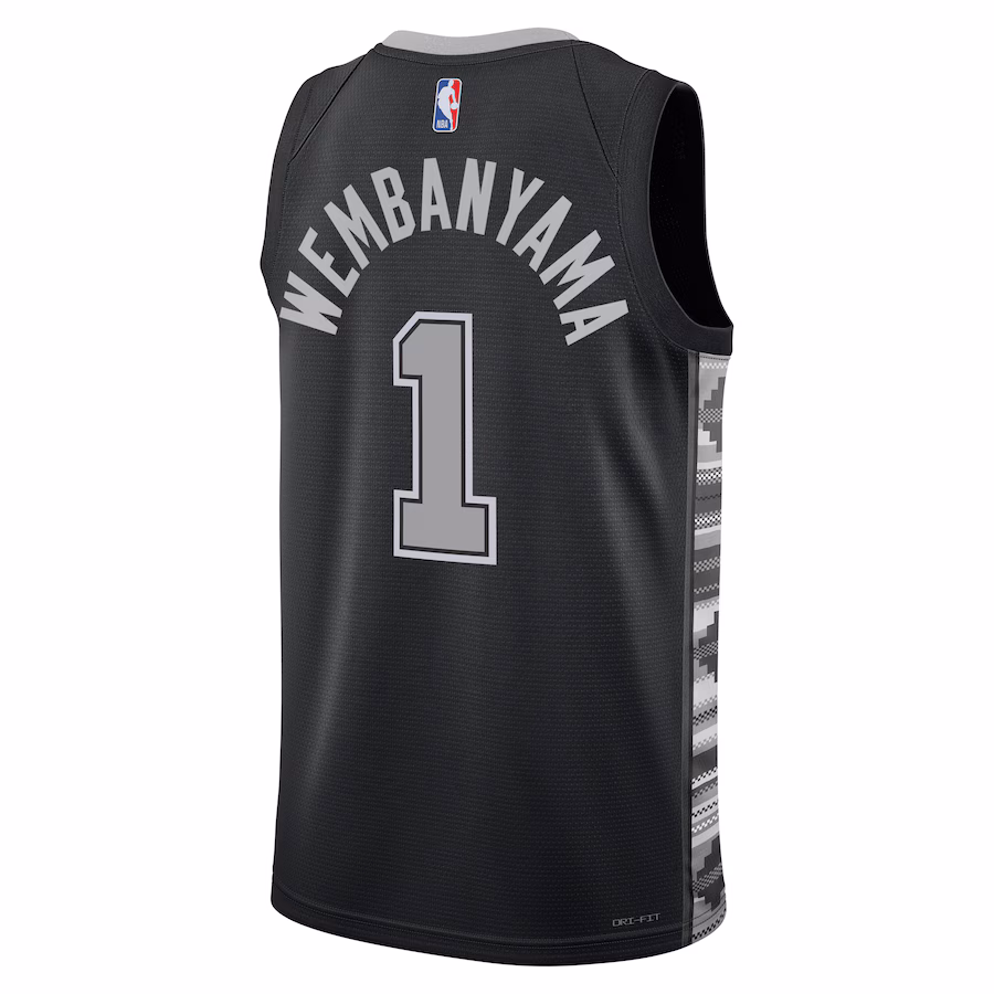 Victor Wembanyama - San Antonio Spurs Statement Edition NBA 2023 Draft First Round Pick Swingman Basketball Jersey for Men & Women - Nike - Black - Image 2