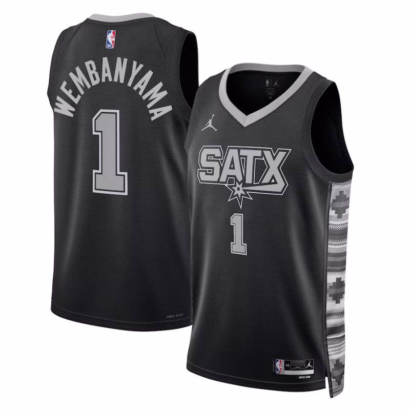 Victor Wembanyama - San Antonio Spurs Statement Edition NBA 2023 Draft First Round Pick Swingman Basketball Jersey for Men & Women - Nike - Black
