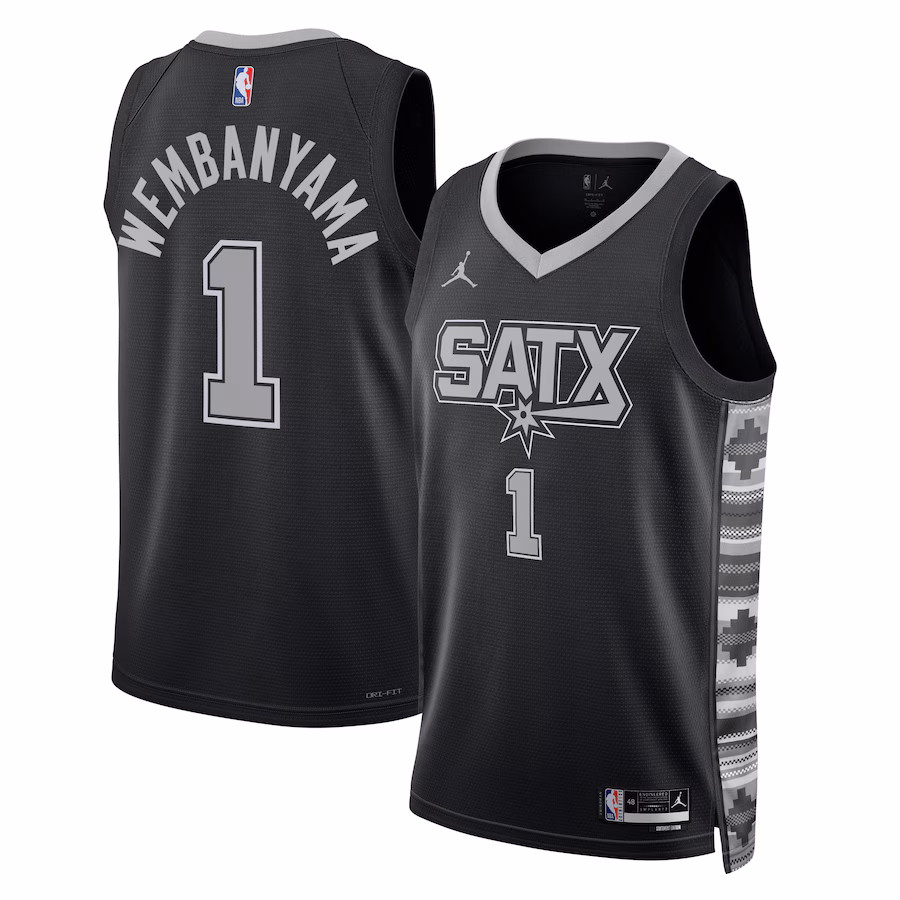 Victor Wembanyama - San Antonio Spurs Statement Edition NBA 2023 Draft First Round Pick Swingman Basketball Jersey for Men & Women - Nike - Black