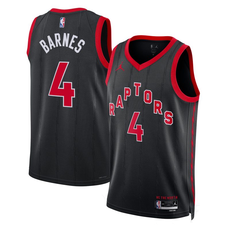 Scottie Barnes - Toronto Raptors Statement Edition Swingman Basketball Jersey for Men Women - Jordan - Black